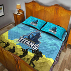 custom-personalised-gold-coast-titans-anzac-2022-quilt-bed-set-simple-style
