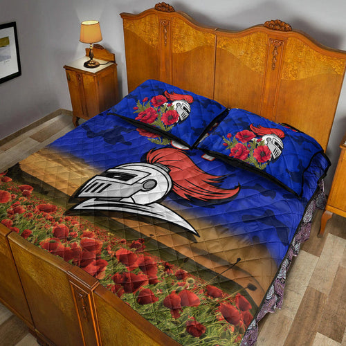 custom-personalised-newcastle-knights-anzac-2022-quilt-bed-set-poppy-flowers-vibes