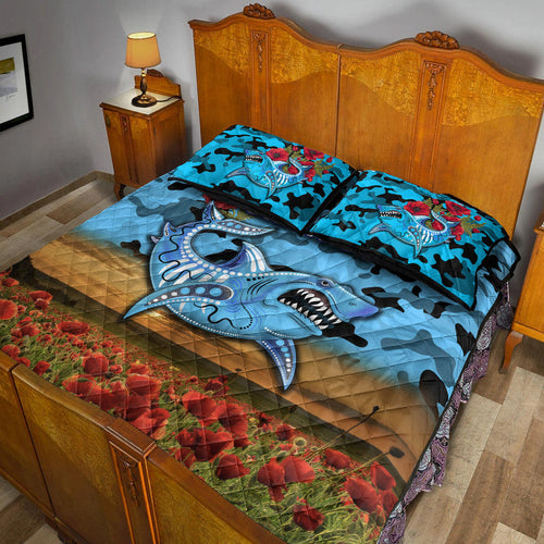 cronulla-sutherland-sharks-anzac-2022-quilt-bed-set-poppy-flowers-vibes