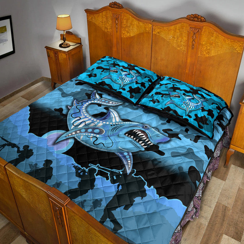 cronulla-sutherland-sharks-anzac-2022-quilt-bed-set-simple-style-black