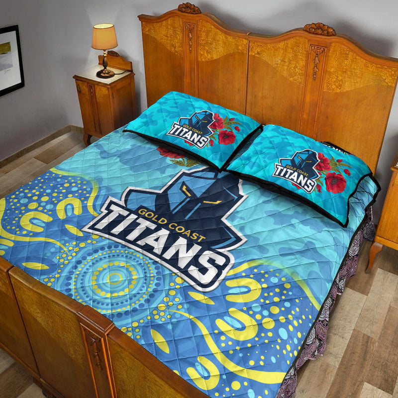 gold-coast-titans-anzac-2022-quilt-bed-set-indigenous-vibes