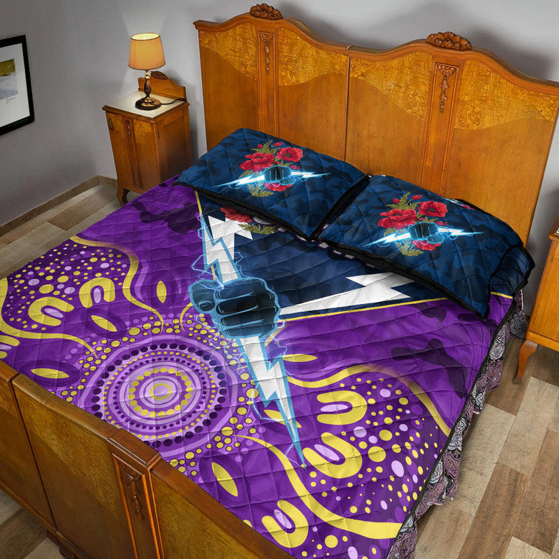 melbourne-storm-anzac-2022-quilt-bed-set-indigenous-vibes