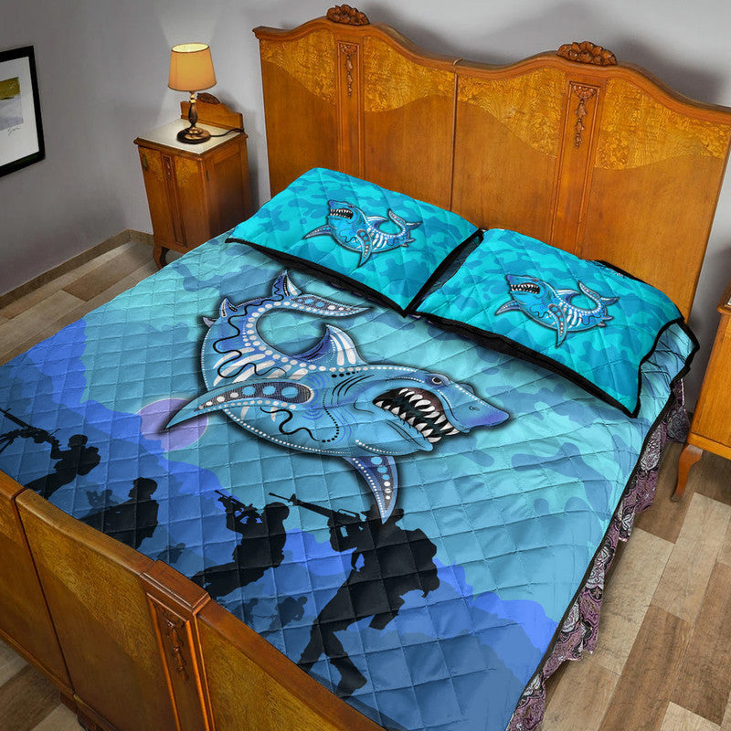 cronulla-sutherland-sharks-anzac-2022-quilt-bed-set-simple-style-blue