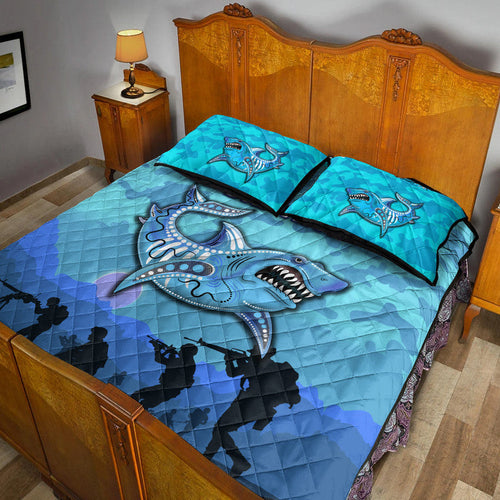 cronulla-sutherland-sharks-anzac-2022-quilt-bed-set-simple-style-blue