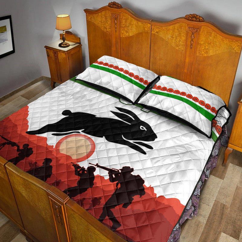 custom-personalised-south-sydney-rabbitohs-anzac-2022-quilt-bed-set-simple-style-white