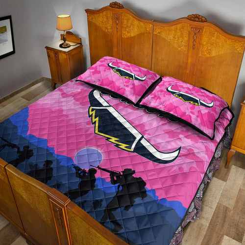 north-queensland-cowboys-anzac-2022-quilt-bed-set-simple-style-pink