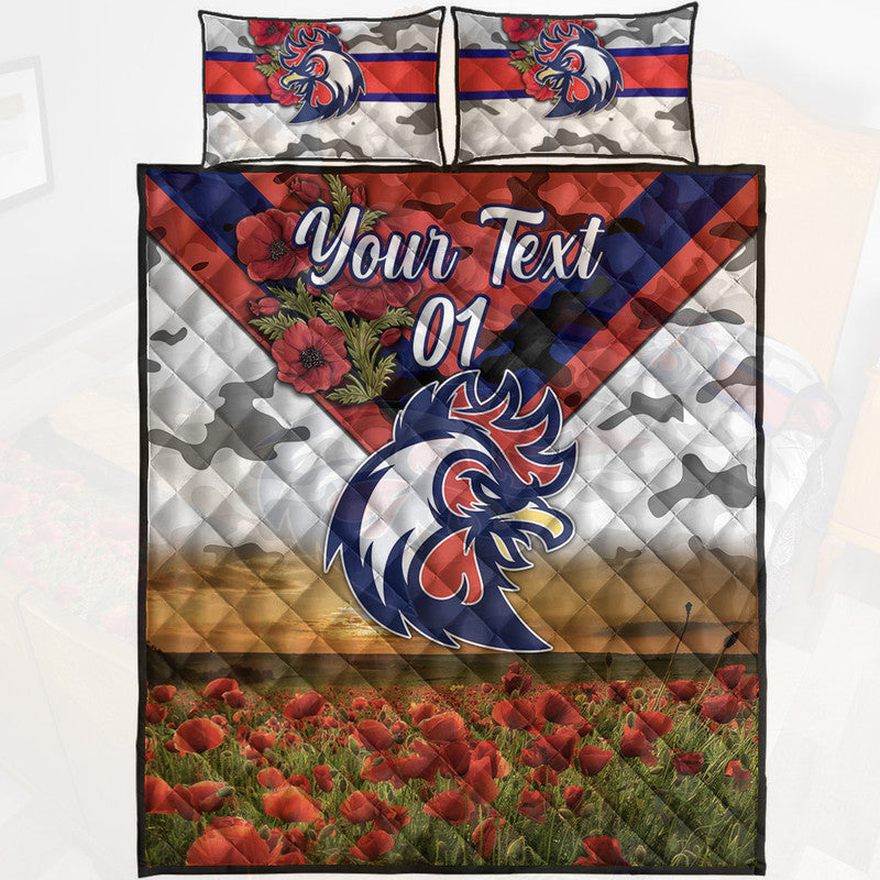custom-personalised-sydney-roosters-anzac-2022-quilt-bed-set-poppy-flowers-vibes-white