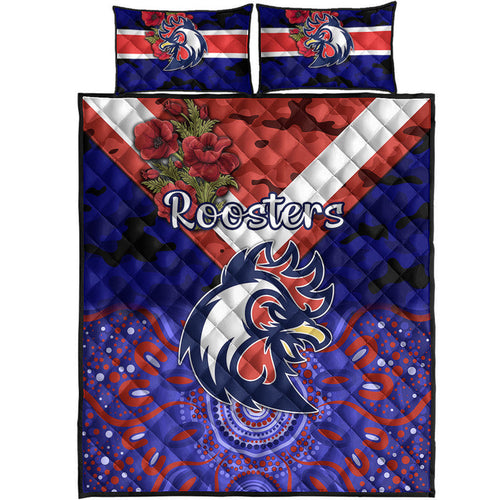 sydney-roosters-anzac-2022-quilt-bed-set-indigenous-vibes-blue