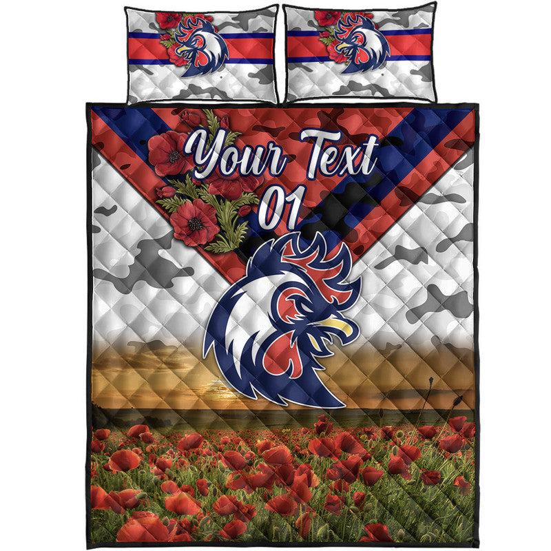 custom-personalised-sydney-roosters-anzac-2022-quilt-bed-set-poppy-flowers-vibes-white