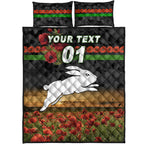 custom-personalised-south-sydney-rabbitohs-anzac-2022-quilt-bed-set-poppy-flowers-vibes-black