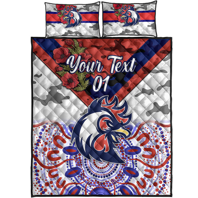 custom-personalised-sydney-roosters-anzac-2022-quilt-bed-set-indigenous-vibes-white