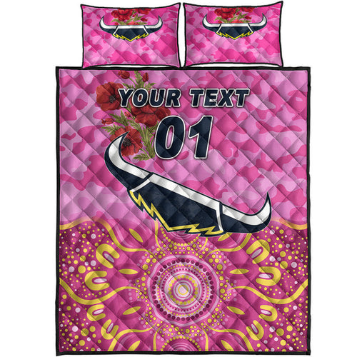 custom-personalised-north-queensland-cowboys-anzac-2022-quilt-bed-set-indigenous-vibes-pink