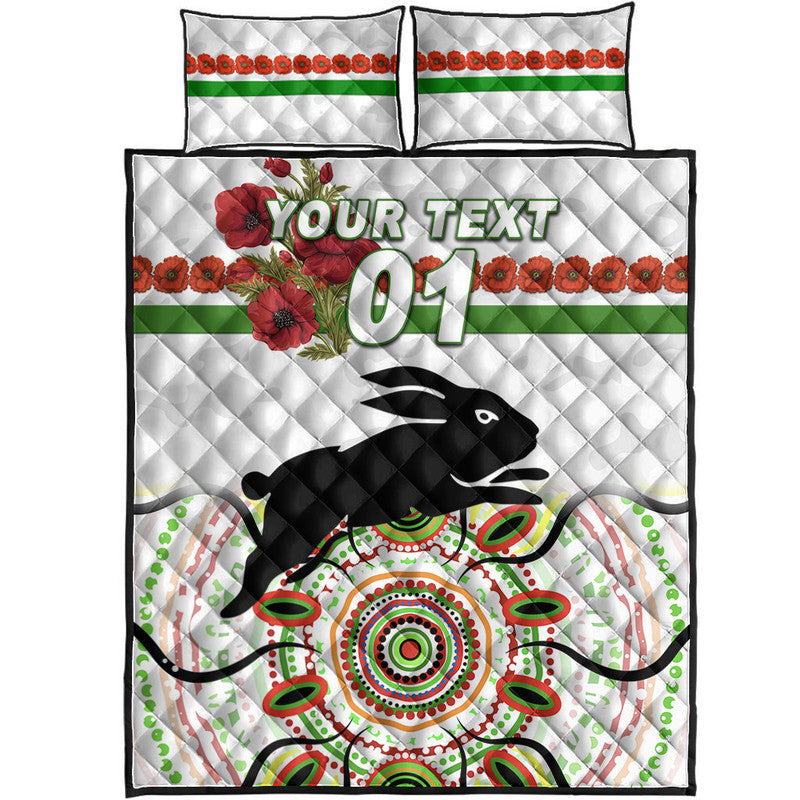custom-personalised-south-sydney-rabbitohs-anzac-2022-quilt-bed-set-indigenous-vibes-white