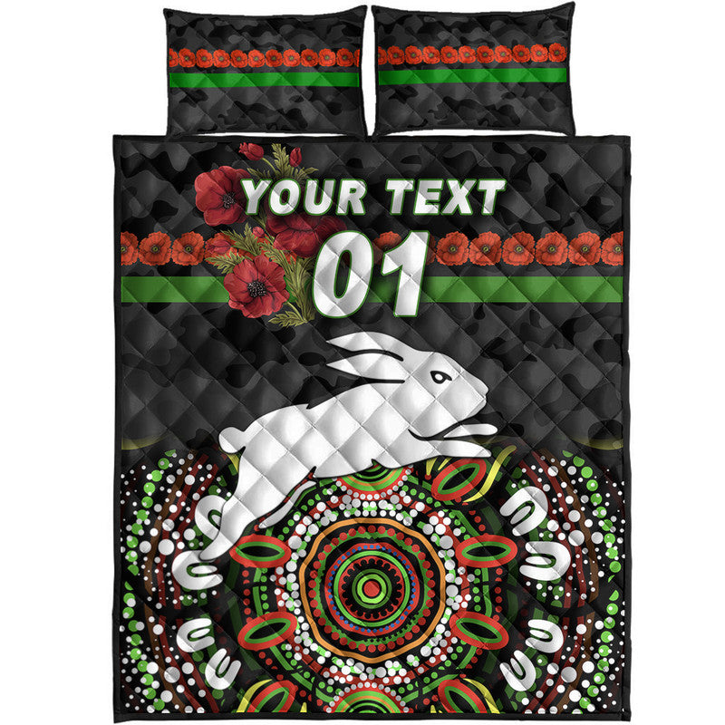 custom-personalised-south-sydney-rabbitohs-anzac-2022-quilt-bed-set-indigenous-vibes-black