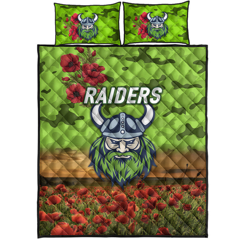 canberra-raiders-anzac-2022-quilt-bed-set-poppy-flowers-vibes