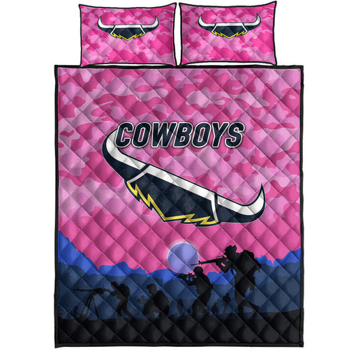 north-queensland-cowboys-anzac-2022-quilt-bed-set-simple-style-pink