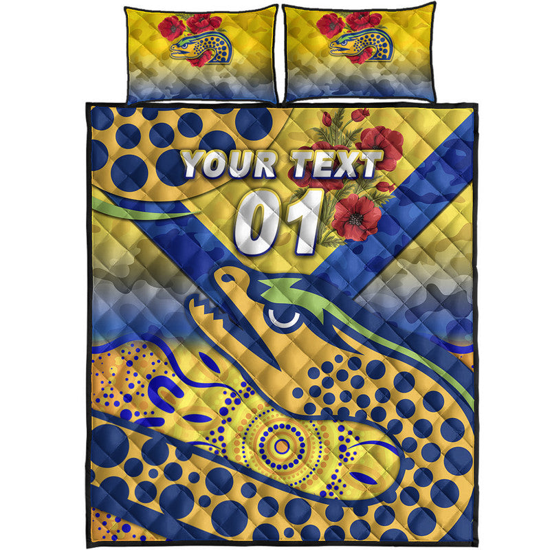 custom-personalised-parramatta-eels-anzac-2022-quilt-bed-set-indigenous-vibes-gold