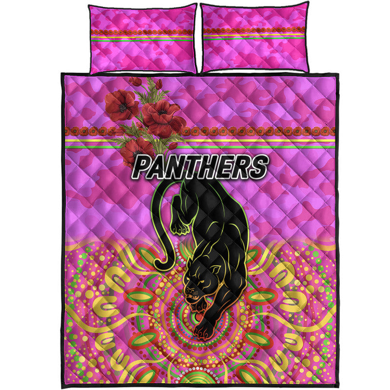 penrith-panthers-anzac-2022-quilt-bed-set-indigenous-vibes-pink