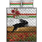 south-sydney-rabbitohs-anzac-2022-quilt-bed-set-poppy-flowers-vibes-white