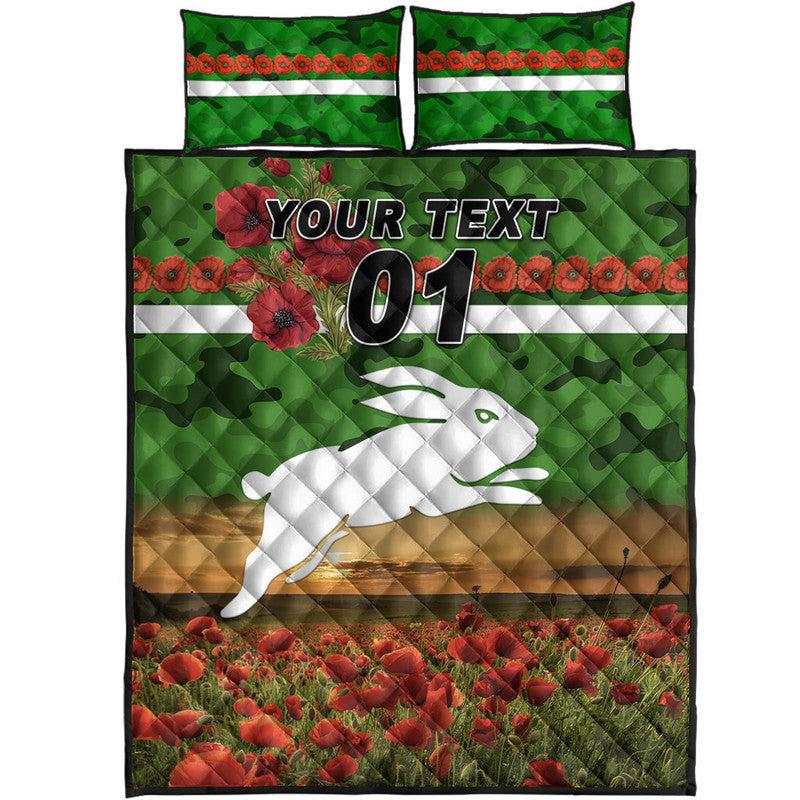 custom-personalised-south-sydney-rabbitohs-anzac-2022-quilt-bed-set-poppy-flowers-vibes-green