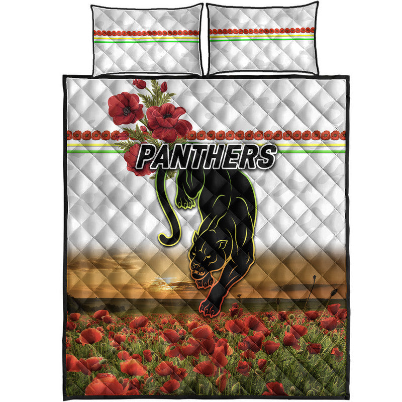 penrith-panthers-anzac-2022-quilt-bed-set-poppy-flowers-vibes-white