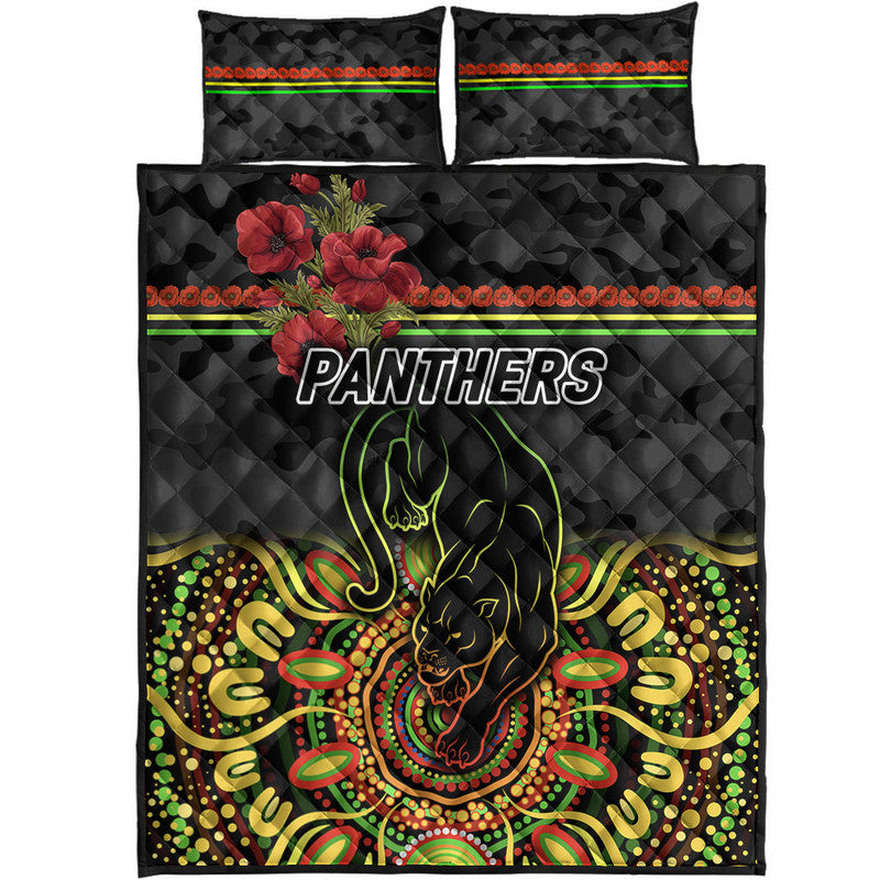 penrith-panthers-anzac-2022-quilt-bed-set-indigenous-vibes-black