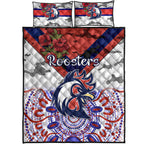 sydney-roosters-anzac-2022-quilt-bed-set-indigenous-vibes-white