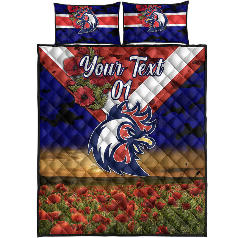 custom-personalised-sydney-roosters-anzac-2022-quilt-bed-set-poppy-flowers-vibes-blue