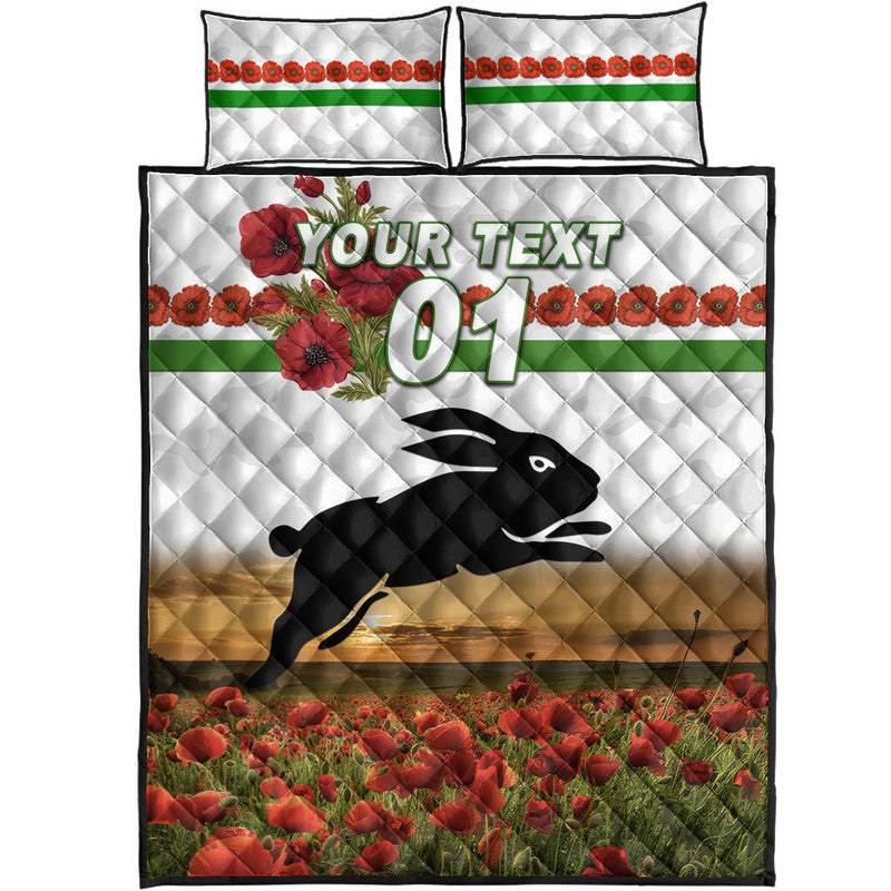 custom-personalised-south-sydney-rabbitohs-anzac-2022-quilt-bed-set-poppy-flowers-vibes-white