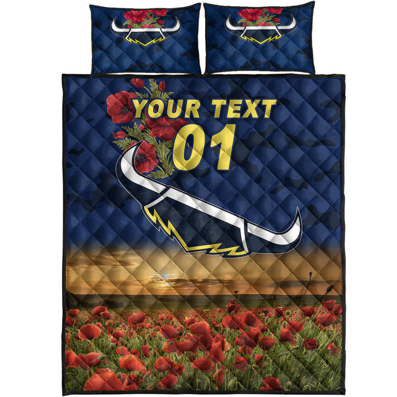 custom-personalised-north-queensland-cowboys-anzac-2022-quilt-bed-set-poppy-flowers-vibes-blue