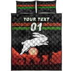 custom-personalised-south-sydney-rabbitohs-anzac-2022-quilt-bed-set-simple-style-black