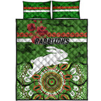 south-sydney-rabbitohs-anzac-2022-quilt-bed-set-indigenous-vibes-green