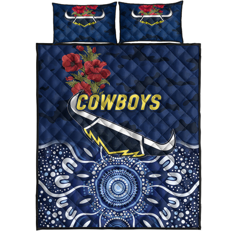north-queensland-cowboys-anzac-2022-quilt-bed-set-indigenous-vibes-blue