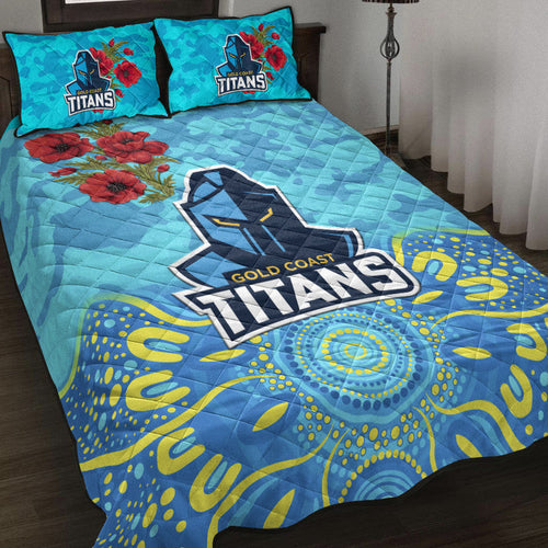 gold-coast-titans-anzac-2022-quilt-bed-set-indigenous-vibes