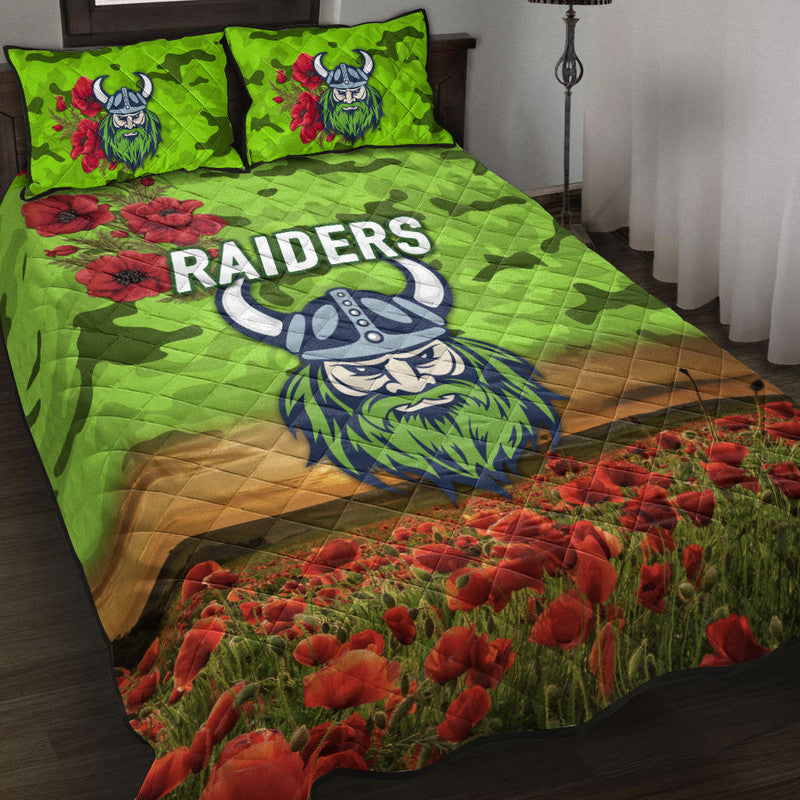 canberra-raiders-anzac-2022-quilt-bed-set-poppy-flowers-vibes