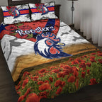 sydney-roosters-anzac-2022-quilt-bed-set-poppy-flowers-vibes-white