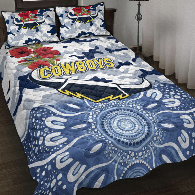 north-queensland-cowboys-anzac-2022-quilt-bed-set-indigenous-vibes-white