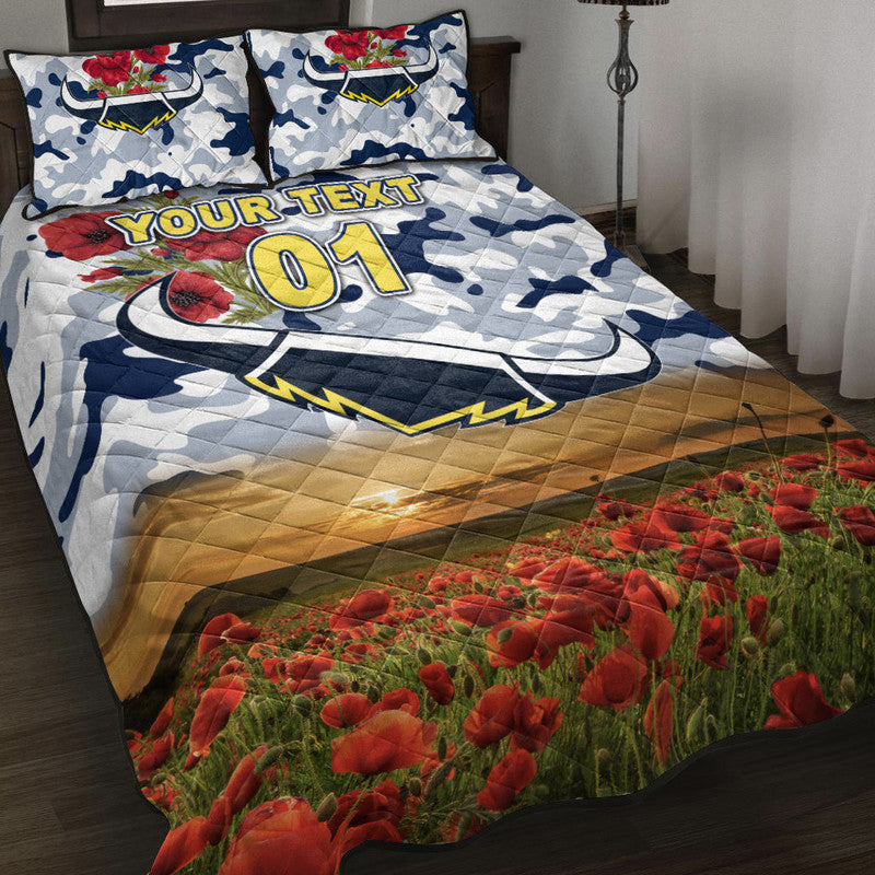 custom-personalised-north-queensland-cowboys-anzac-2022-quilt-bed-set-poppy-flowers-vibes-white