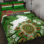 south-sydney-rabbitohs-anzac-2022-quilt-bed-set-indigenous-vibes-green
