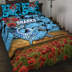 cronulla-sutherland-sharks-anzac-2022-quilt-bed-set-poppy-flowers-vibes