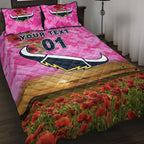 custom-personalised-north-queensland-cowboys-anzac-2022-quilt-bed-set-poppy-flowers-vibes-pink