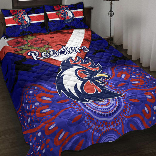 sydney-roosters-anzac-2022-quilt-bed-set-indigenous-vibes-blue