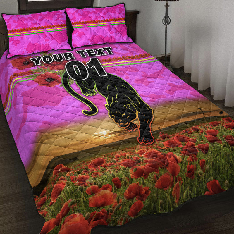 custom-personalised-penrith-panthers-anzac-2022-quilt-bed-set-poppy-flowers-vibes-pink