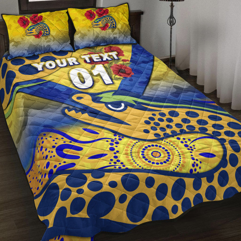 custom-personalised-parramatta-eels-anzac-2022-quilt-bed-set-indigenous-vibes-gold
