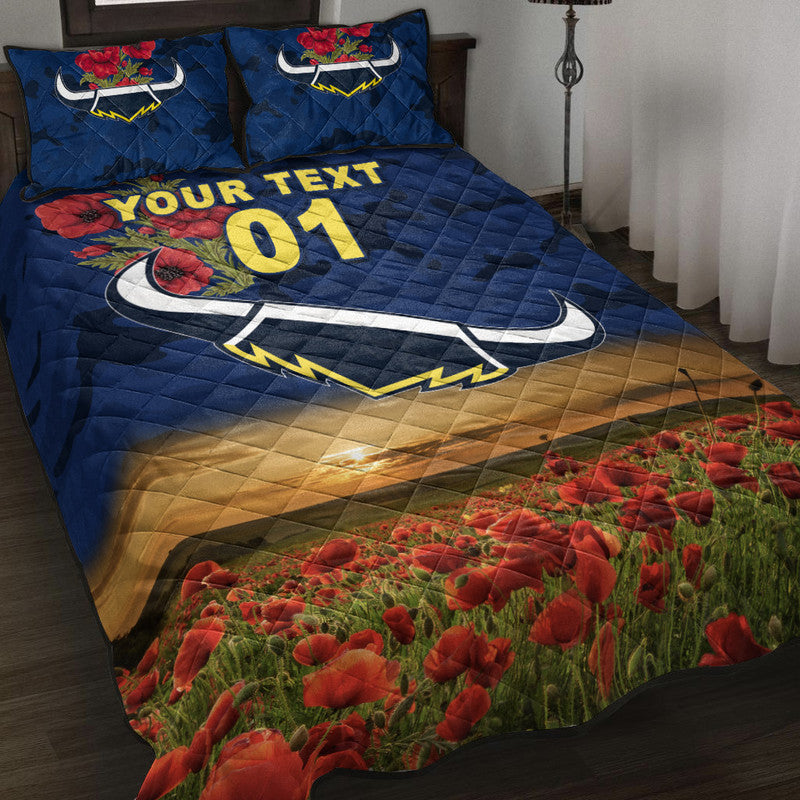 custom-personalised-north-queensland-cowboys-anzac-2022-quilt-bed-set-poppy-flowers-vibes-blue