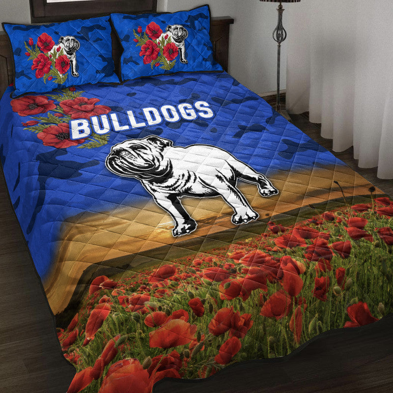 canterbury-bankstown-bulldogs-anzac-2022-quilt-bed-set-poppy-flowers-vibes-blue