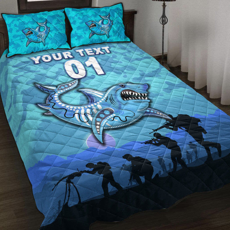 custom-personalised-cronulla-sutherland-sharks-anzac-2022-quilt-bed-set-simple-style-blue