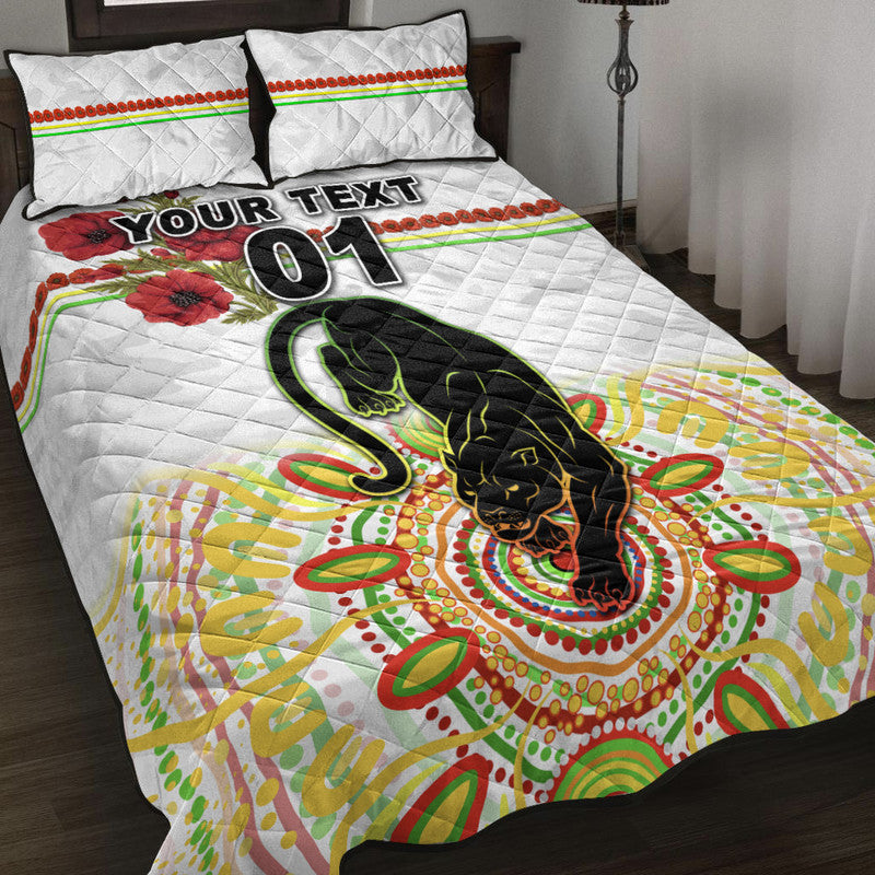 custom-personalised-penrith-panthers-anzac-2022-quilt-bed-set-indigenous-vibes-white