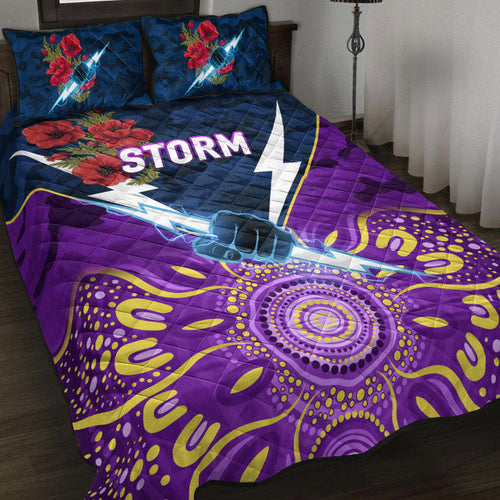 melbourne-storm-anzac-2022-quilt-bed-set-indigenous-vibes