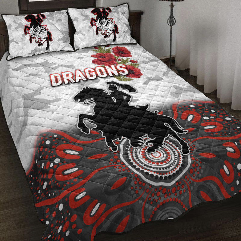 st-george-illawarra-dragons-anzac-2022-quilt-bed-set-indigenous-vibes-white